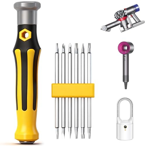 6 in 1 Screwdriver Set for Dyson Hair Dryer V6 V7 V8 V10 V11 V15 DC24 DC40 DC41 DC50 Vacuum Cleaner Repair Set with Slotted Phillips Star Torx Maintenance Disassembly Tool Accessories Heavy Duty