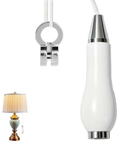 Bathroom Light Pull Cord with 150cm Nylon Cord for Light and Fan Switches | Teardrop Hanging Pull Switch Handle Replacement, White Weighted Ceiling Light Pull, Easy Fit, Rust Resistant, Modern Design