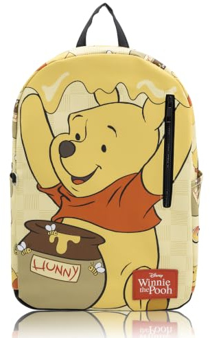 Stitch, Hello Kitty, SpongeBob or Miles Morales Backpack for Teens with Rubber Luggage Tag, Winnie the Pooh, Daypack Backpacks
