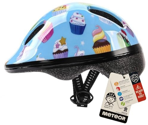 meteor Kinder fahrradhelm ab 1 Jahr – sicherer & stoßdämpfender Kinderhelm mit verstellbarem Headlock - waschbarem Fahrrad Helm Innenfutter – optimaler Schutz & leichtes Design für Baby-Abenteurer