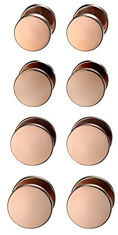 Flongo Ohrstecker, 8 Stück 8~14mm Edelstahl Ohrstecker Gestüt Stecker Ohrringe Ohrhänger Tunnel Illusion verjüngt Cheater Faux Fake Ohrstecker Rose Gold Charm Charme Herren, Damen Ohrschmuck Set