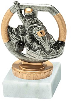 RaRu GoKart-Pokal mit Wunschgravur und Resin-Klebefigur
