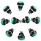Larcele Pulsador de 12mm Mini Botón Momentáneo Impermeable del Metal con el Terminal de Tornillo, 10 Pedazos JSANKG-13 (Verde)
