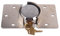Kit de Moraillon pour Cadenas de Sécurité, Cadenas en Acier Chromé Très Résistant avec Base en Acier de 73 mm, Cadenas et Moraillon à Anse Cachée, pour Fourgonnettes, Camions, Portes, Argent