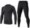 Echinodon Kinder Sportunterwäsche Fußball Junge Kompressionsshirt + Kompressionshose Kompressionsunterwäsche Set Funktionsunterwaesche Set für Running Training Radsport (Schwarz, 176)