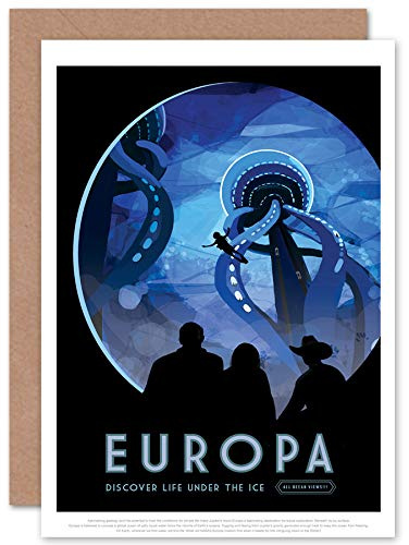 Artery8 Europa Life Under Ice NASA Space Tours Travel Sealed Greeting Card Plus Envelope Blank inside