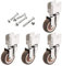 Casters 2 Stumm U-Form Gummi Rollen 50mm 360° Möbelrollen Lenkrolle Babybett Riemenscheibe Rolle Universal Wheel for Kaffeetisch,Pflanzenständer, Rad Zubehör Set 4