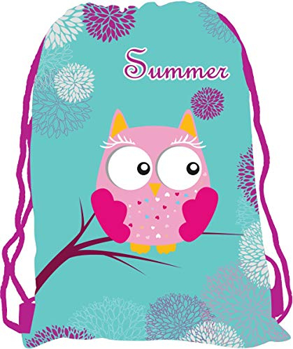 Pink Owl - Eule - Kindergarten Schlafbeutel Schuhbeutel Sportbeutel Turnbeutel