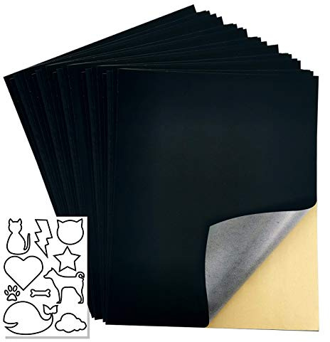 20 Pezzi Foglio di Velluto Autoadesivo, Tessuto Floccato Autoadesivo per Cassetti Gioielli, Rivestimento per Scatole di Conservazione (Nero)
