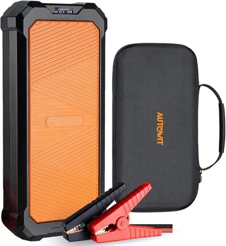 Autowit Starthilfe Powerbank, Auto Starthilfe,Starter Powerbank mit LED, 2 Schnelllade USB Ausgänge, Batterie Jump Starter mit Starthilfekabel