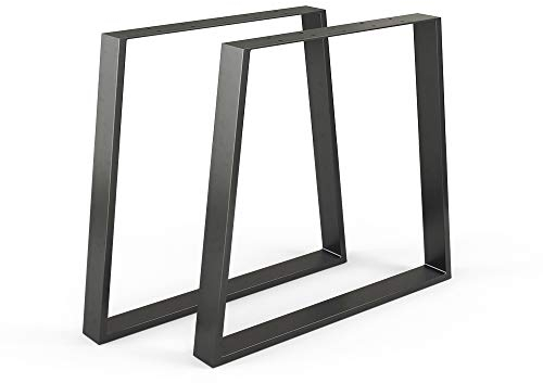 Vicco Pieds de Table, Noir, 80 x 72 cm Trapézoïdal