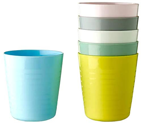 IKEA Kalas Kunststoff Geschirr BPA-frei - Besteck Teller Schalen Becher - Pastellfarben rosa türkis grau (Becher)