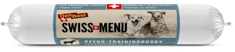 DeliBest SWISS MENU TrainingGoody Pferdefleisch I aus frischem Pferdefleisch und natürlichen Zutaten I Trainingsleckerlie I Hunde Snack für sensible Hunde I Leckerlies für Hunde 200 g