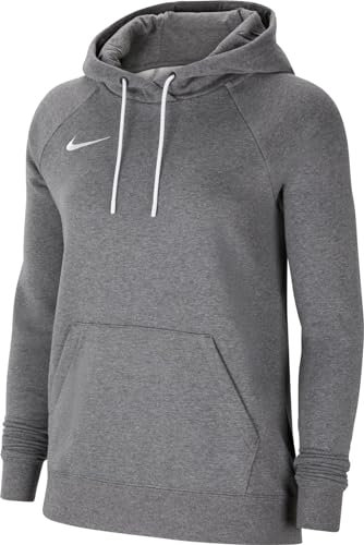 Nike Femme W Nk Flc Park20 Po Hoodie, Charbon Chiné/Blanc/Blanc, L EU