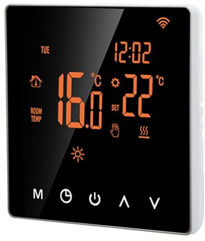 Termostato Inteligente ME81H AC 230V WiFi, termostato Inteligente con Pantalla LCD, termostato de calefacción por Suelo Radiante(16A, Orange Back White Press)