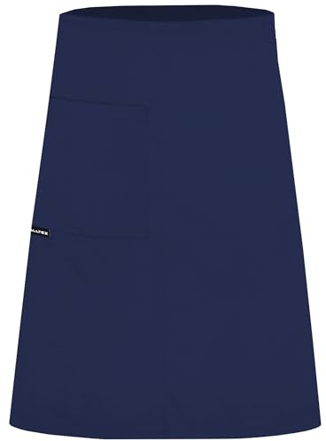 PALLTEX GAVROCHE Vorbinder Lang Kochschürze Männer Kurz Kochschürze Damen Kurz Schürze Damen Schürze Herren für Kochen Basteln Malen Backen (Blau)