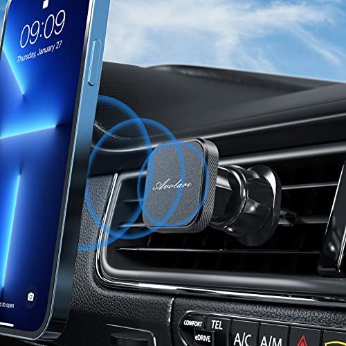 Avolare Magnetic Phone Car Mount, Air Vent Phone Holder for Cars with Hook Clip, 360° Rotation Universal Magnetic Car Phone Holder for iPhone 13 12 11 XS X SE 8 Plus Samsung S20 Note 9, 4 Metal Plate