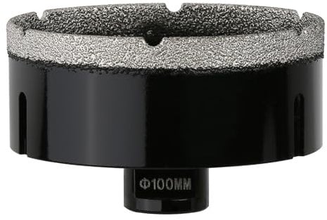 Vearter 100mm Dry Diamond Core Drill Bit, M14 Thread Connection Vacuum Brazed Masonry Hole Saw, Hollow Hole Cutter for Tile, Marble, Granite, Porcelain, Concrete and Quartz Stone