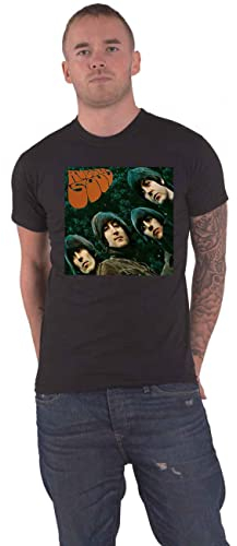 The Beatles T Shirt Rubber Soul Album Cover Nue offiziell Unisex Schwarz XL