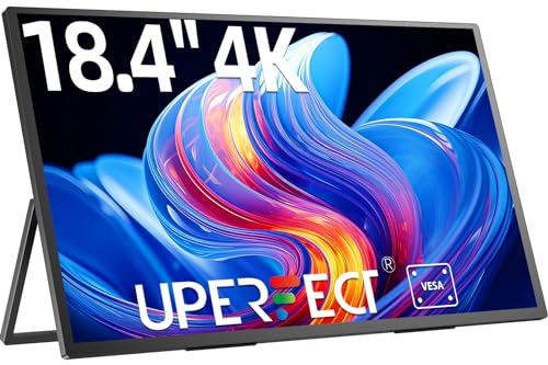 UPERFECT 18 Pollici 4K Monitor Portatile con Schermo Opaco IPS Eye-Care UHD 3840 * 2160 Staffa Integrata USB C Mini HDMI per PC Laptop Xbo Switch PS4/5, Corpo in Metallo, Display Mobile Montabile VESA