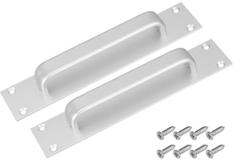 sourcing map 2 tiradores de manija de puerta, 200 mm, manijas de puerta corredera de granero, aleación de aluminio para cocina, armario, cajón, decoración del hogar, color blanco