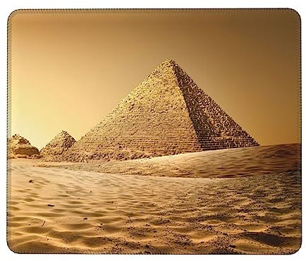 Mauspad mit ägyptischen Pyramiden-Aufdruck, rutschfeste Gummiunterseite, Gaming-Mauspad für Computer, Laptop, Büro und Zuhause, 20 x 24 cm