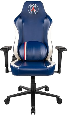 Konix PSG Gaming-Bürostuhl - Sitzneigung von 150° - Glattes Polyurethan-Leder - Metallbasis - 4D verstellbare Armlehnen - Blau