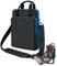 ZINZ Bolso de Hombro para Portátil de Viaje de 12,3-13 Pulgadas con Compartimento Ampliable y Compartimento para Objetos de Valor -Borde negro-azul