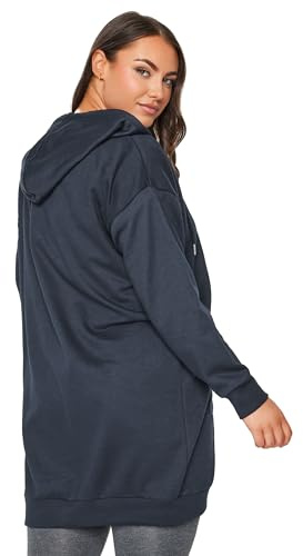 Yours Curve Blue Longline Zip Hoodie - Women's - Plus Size Curve