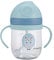 Garosa Tasse à Paille Lestée Bebe Gobelet de Paille Anti-fuite pour Bébé avec Paille Lestée, Paille en Forme de V, Capacité de 250 Ml, Échelle Transparente Paille en Silicone,Bleu