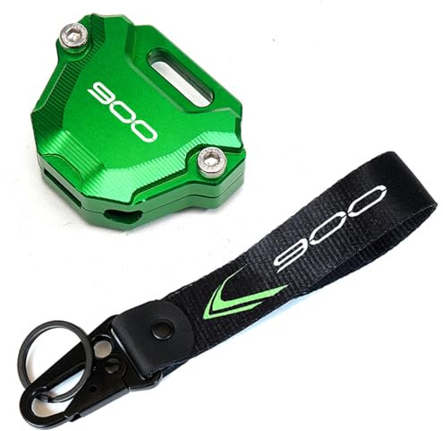 ZYAKOMO CNC-Motorradschlüssel-Hülle, Schlüsselanhänger, passend für Kawasaki Z900 Z 900 Z900SE Z900RS 2017–2022 2023, Grün, 1Set