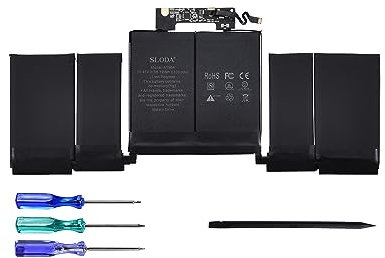 SLODA A1964 Ordenador Portátil de Repuesto Batería para MacBook Pro 13'' A1989 A2251 (Mediados 2018 2019 2020) EMC 3214 3358 3348 BTO/cto Touch Bar [11.41V 5100mAh]
