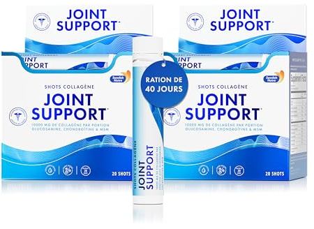 Swedish Nutra Joint Support, 10000 mg Kollagen, 20 Shots x 2, 40 Tage | Reines hydrolysiertes Kollagen Typ I-III mit Glucosamin, MSM, Chondroitin & Kurkuma für Gelenke; 20 Shots x 2, zuckerfrei
