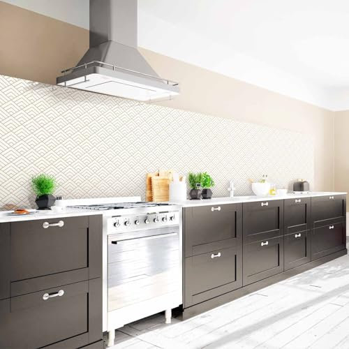 Arcondo Küchenrückwand Spritzschutz Selbstklebend mit Motiv Shoji Kumiko Folie Premium Matt 400 x 80 cm
