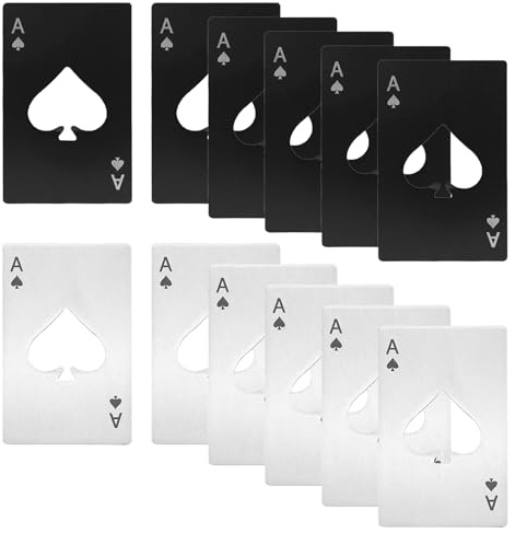 12 Pieces Playing Card Bottle Opener, Beer Bottle Opener, Multifunctional Bottle Opener, Card Bottle Opener, Creative and Interesting Bottle Opener, Stainless Steel Can Opener