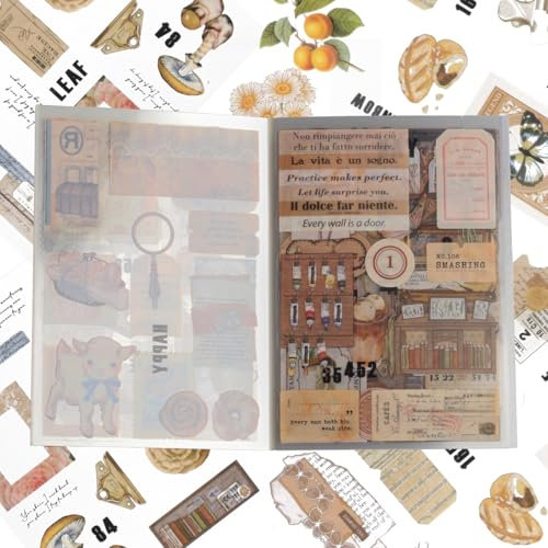 Scrapbooking Sticker Set, Scrapbook Stickers, Dekorative Journal Fotoalbum Scrapbook Zubehör Selbstklebend für DIY Kalender Notizbuch Fotobuch Tagebuch Journaling