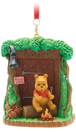 Disney Store Official Winnie the Pooh Sketchbook Ornament, 9cm/3.5”, Festive Seasonal Christmas Tree Hanging Decoration with Lobster Claw Clasp