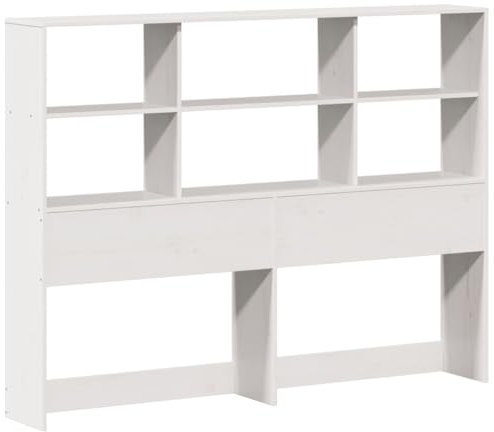 Tête de lit vidaXL avec Rangement Blanc 160 cm en Bois Massif de pin, sur Pied