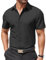 COOFANDY Mens Short Sleeved Shirts Dress Shirts for Men Adult Business Casual Smart Shirt Regular Fit Button Down Shirt Black M
