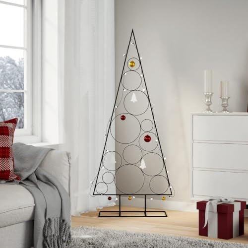 NQJIBUE Home Garden,Metall Weihnachtsbaum zur Dekoration Schwarz 150 cm