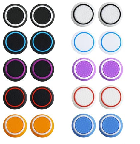 20 Stück Joystick Kappen PS5 Controller Sticks Grips,Silikon Thumbsticks Grips Caps,PS4 PS5 Controller Zubehör für Xbox One Series,Joystick-Schutz Aufsätze,Daumengriffkappen Dualsense(Mehrere Farben)