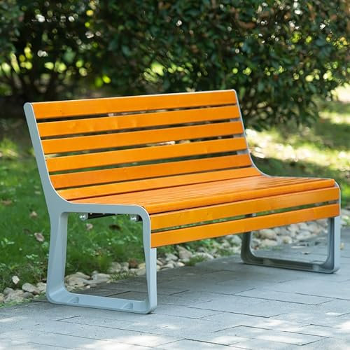 PQXQZ Gartenbank Wetterfest Holzbank Outdoor Lattenrost Sitzbank mit Rückenlehne für Terrasse Park Veranda Rasen und Terrasse Einfach Aufzubauen(Beige,180cm/71in)