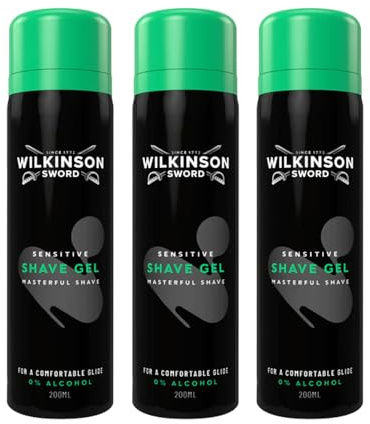 Wilkinson Sword Sensitive Shave Gel, 200ml, Pack of 3