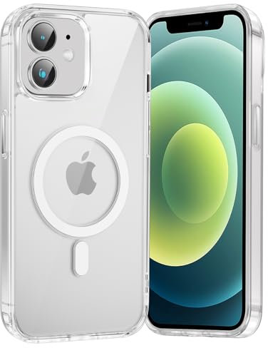 Coiwxmoi Hülle Magnetisch für iPhone 12 mini,Handyhülle Kompatibel mit MagSafe Kabellosem Laden,PC Rückseite +Dünn TPU Silikon Bumper Stoßfest Schutzhülle für iPhone 12 Mini 5.4,Transparent