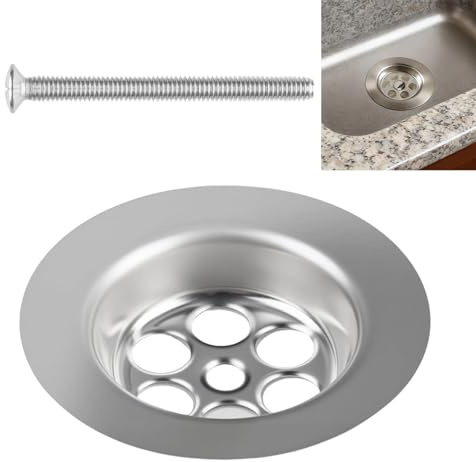Stainless Steel Sink Strainer Basket Replacement – Universal Plug Strainer with Mounting Screw, Fits Standard Basin Drains, Leak‑Proof for Kitchen, Bathroom & Utility Sink Covers (72mm)
