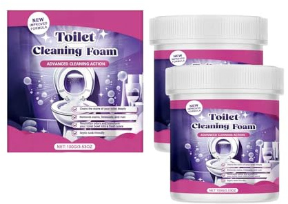 Toilet Cleaning Foam 100g, Fizzclean WC-Reiniger, Aktiver Schaum für Gründliche Reinigung, Reinigungsschaum Toilette Gegen Kalk & Verfärbungen, Für Toilette, Waschbecken & Fliesen