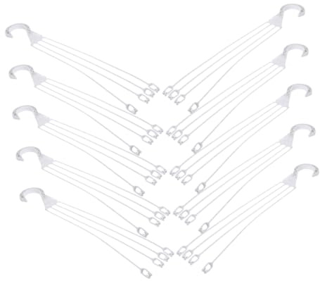 WRITWAA Lot de 10 Crochets en Plastique Blanc 45 Cm Suspendre de Pots de Fleurs, Supports Rotatifs à 360° pour Jardinières Extérieures, Crochets Pratiques pour Jardin et Balcon