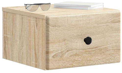 vidaXL Wandmontierter Nachttisch Sonoma-Eiche 34,5 x 33 x 20 cm, Moderne Schlafzimmermöbel, rechteckige Nachttische, praktische Beistelltische, viel Stauraum, schicke Accessoires für Räume