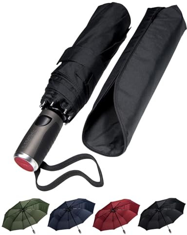 LifeTek Windproof Travel Umbrella Compact Automatic Open Close Small Folding Teflon Repellent Canopy Umbrellas Fits Golf Purse Backpack Wind Resistant For Traveler Fx1