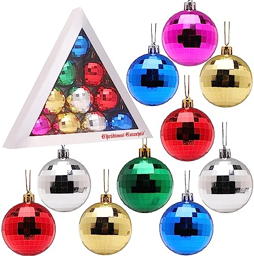 Christmas Concepts® Pack of 10-60mm (2.4) Christmas Tree Baubles - Shiny Disco Ball Baubles